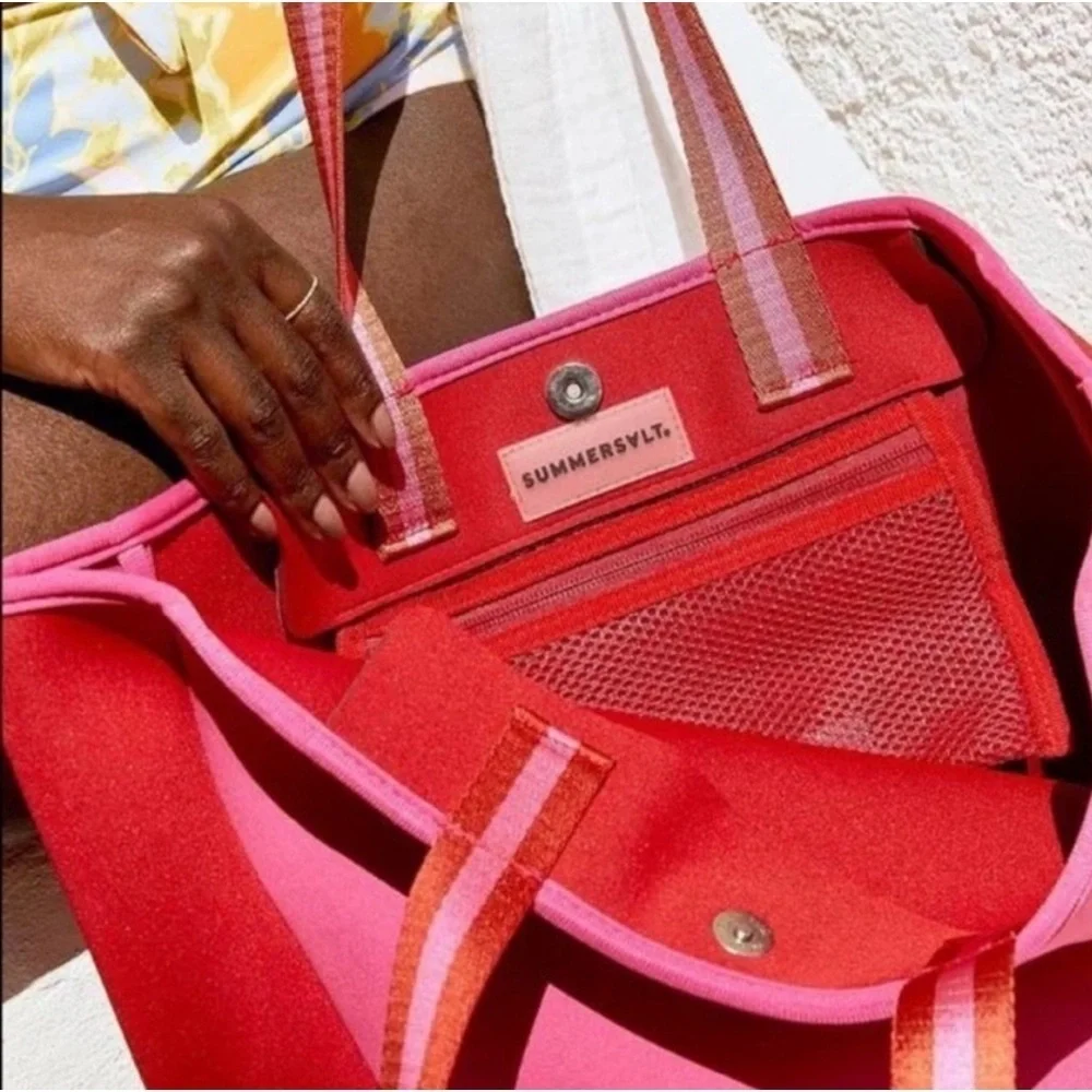 Summersalt Pink and Red Tote Bag